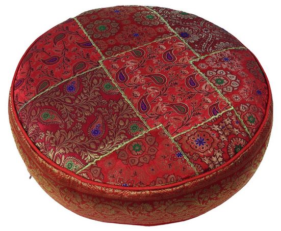Guru-Shop Sitzkissen »Orientalisches rundes Patchwork Kissen 40 cm