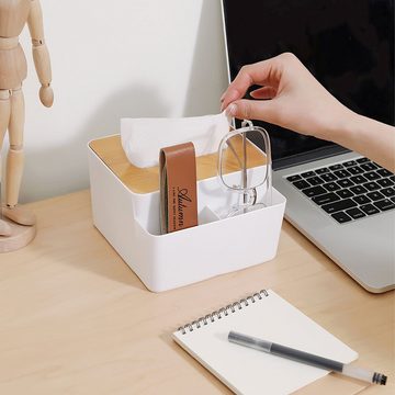 Schatztasche Papiertuchbox Papiertuchbox Tücherbox mit Bambus-Deckel Multifunktionale Tissue-Box
