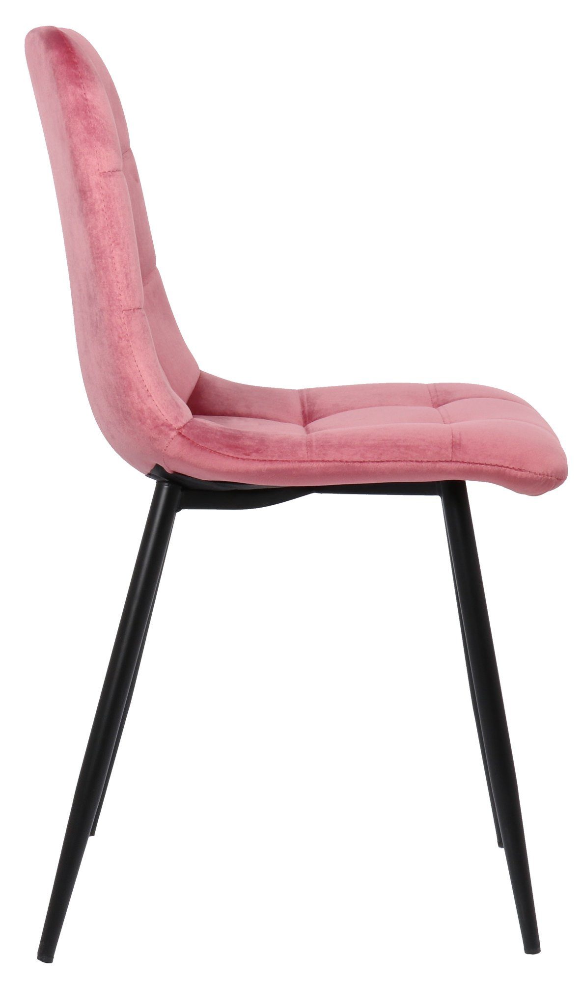 TPFLiving Esszimmerstuhl Till mit - - Polsterstuhl, gepolsterter hochwertig Wohnzimmerstuhl pink Konferenzstuhl (Küchenstuhl Metall schwarz Esstischstuhl - Sitzfläche Gestell: 2 Sitzfläche: - - St), Samt