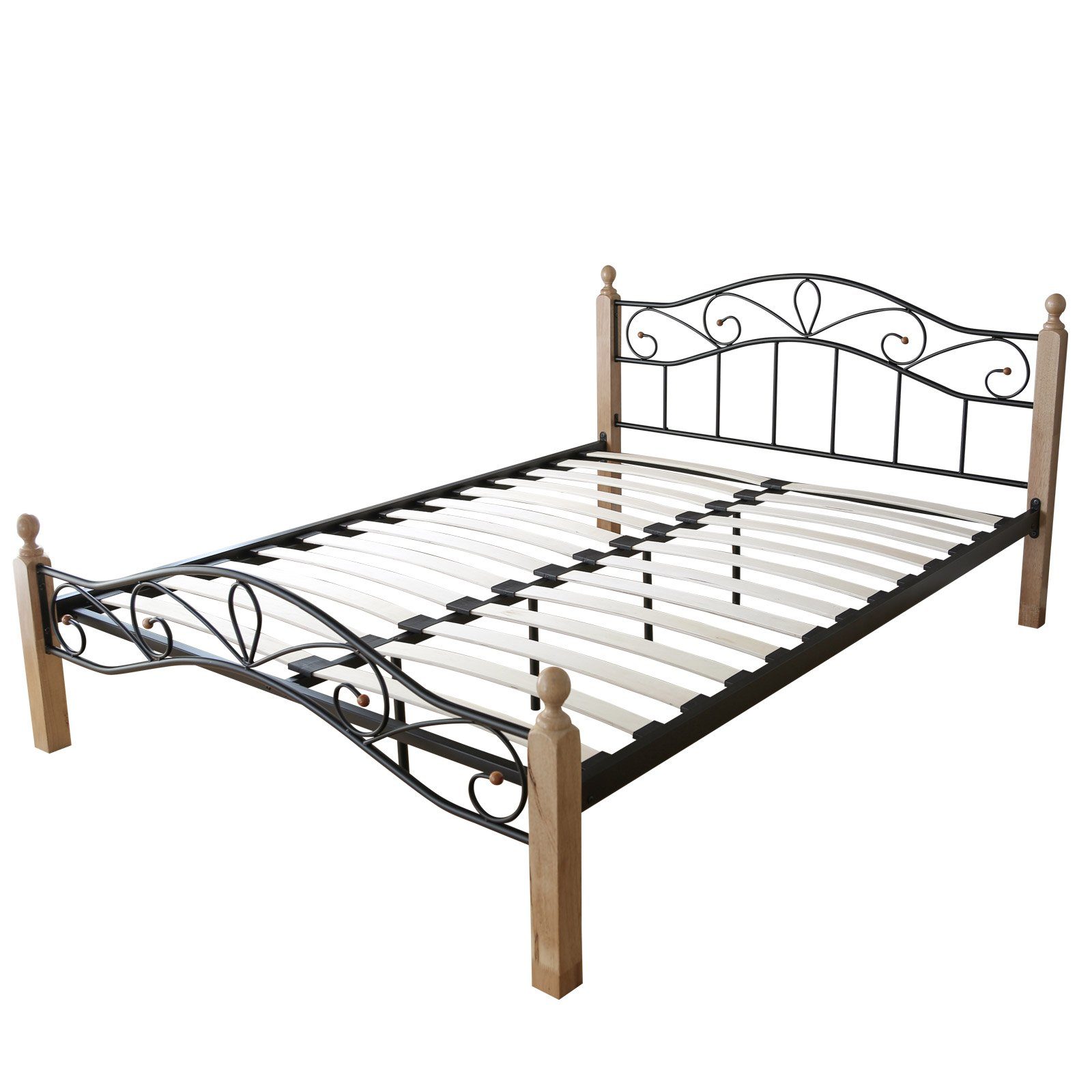 Homestyle4u Metallbett Bettgestell Doppelbett Bettrahmen 140 160 180 inkl. Lattenrost