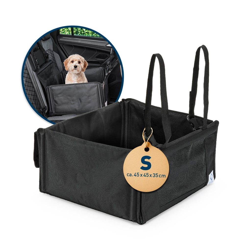 FLIPLINE® Hunde-Autositz FLIPLINE Hundeautositz – wasserfeste Hundebox Auto für Hund 12kg (S)