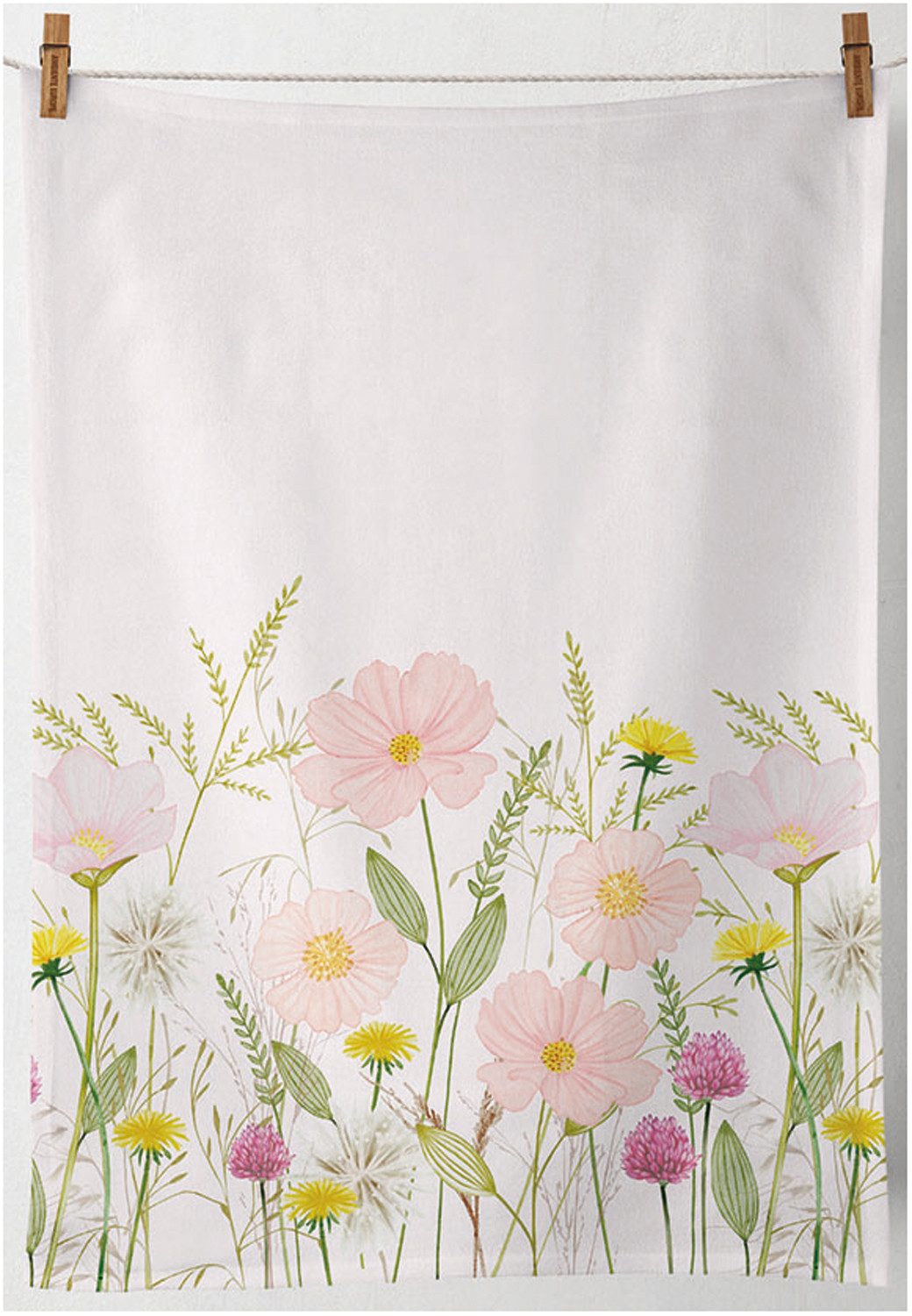 Ambiente® Geschirrtuch Pastel flowers, (1-tlg., 1-teilig), Geschirrtücher ca.50x70cm Baumwolle