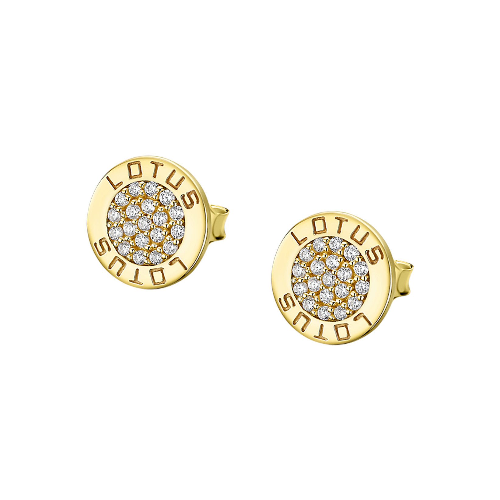 LOTUS SILVER Paar Ohrstecker LP1252-4/2 "Trendy" – Trendige Kreolen, vergoldet, Ø 12 mm