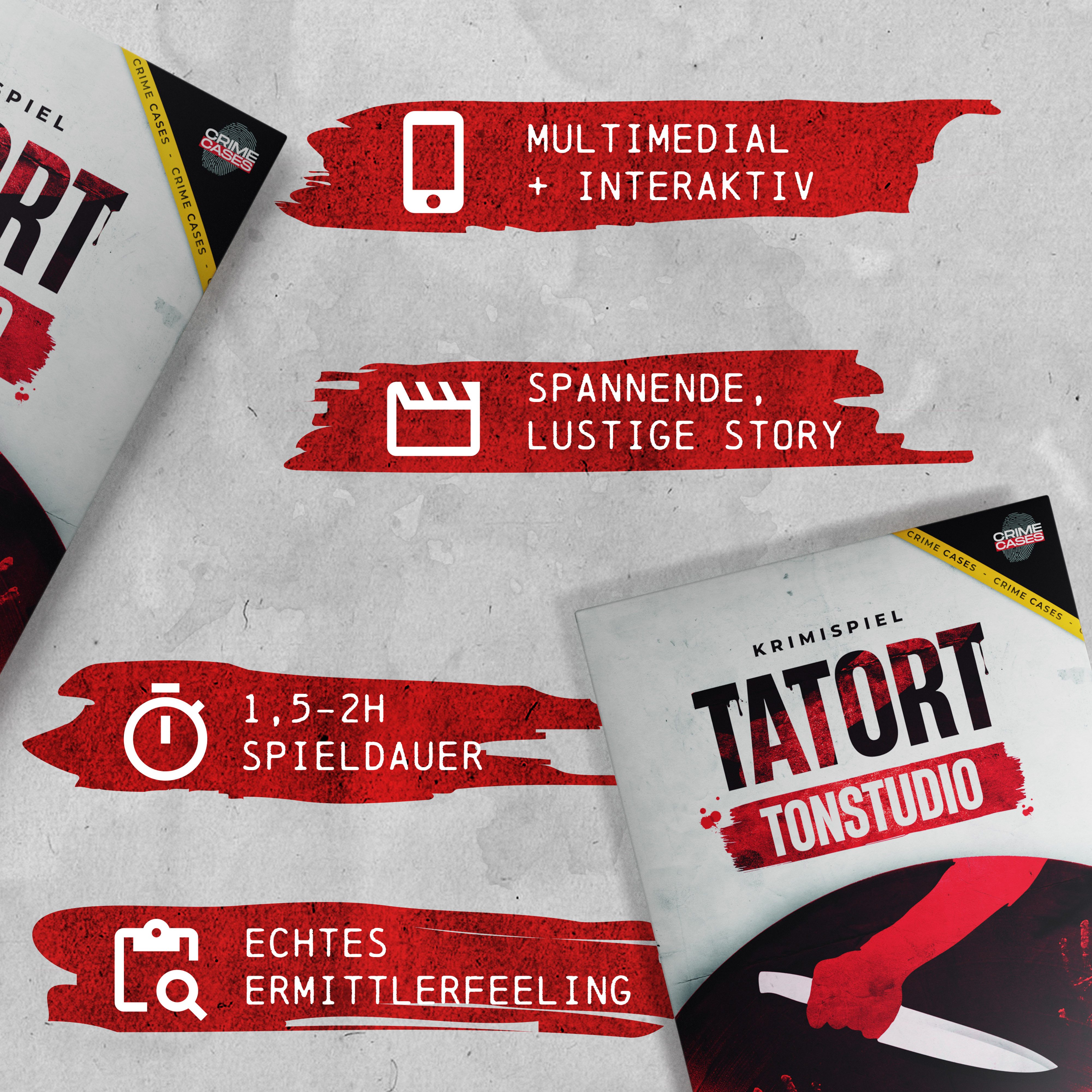 CRIMECASES Spiel Tatort Tonstudio, Mordfall lösen Spiel, Krimispiele für Erwachsene, 1-6 Personen, Escape Spiel für Zuhause