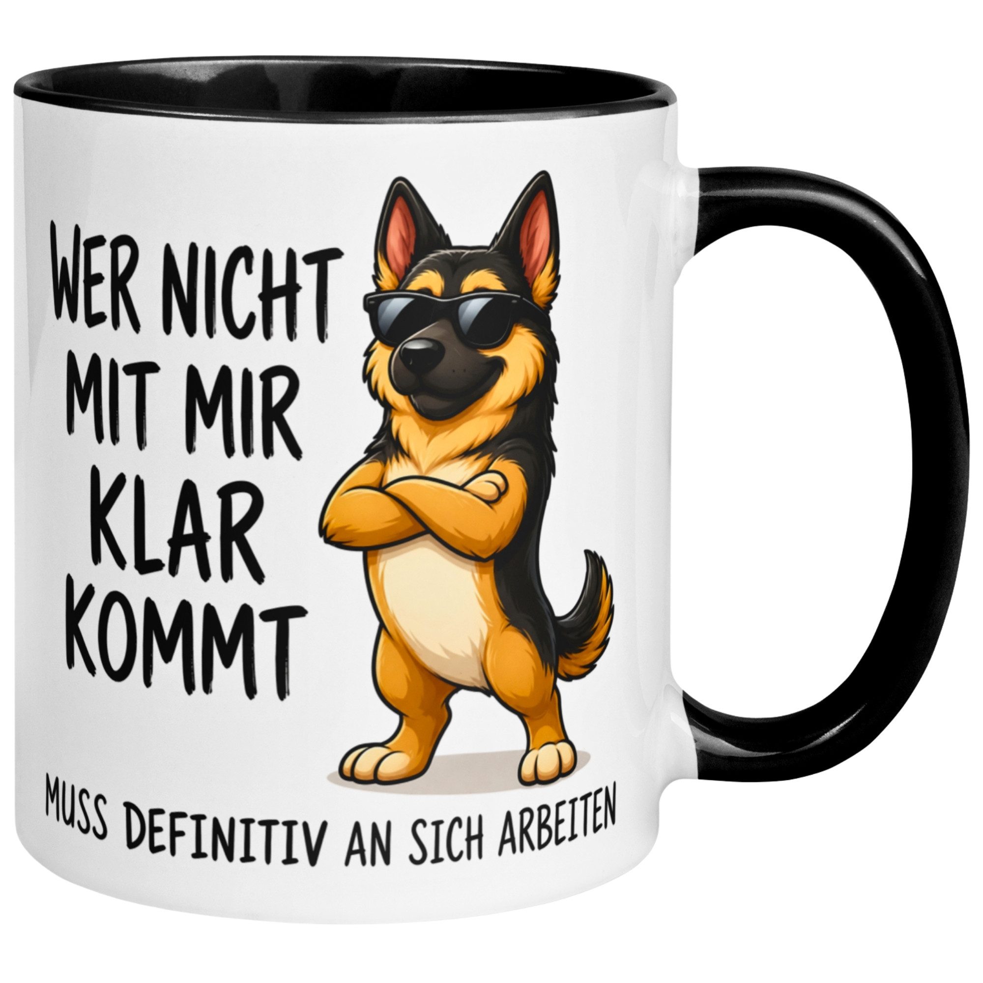Momentals Tasse Hund – „Wer nicht mit mir klar kommt“ – Lustiger Geschenk Mann Frau, Gratis Versand · Links-&Rechtshänder · Spülmaschinenfest