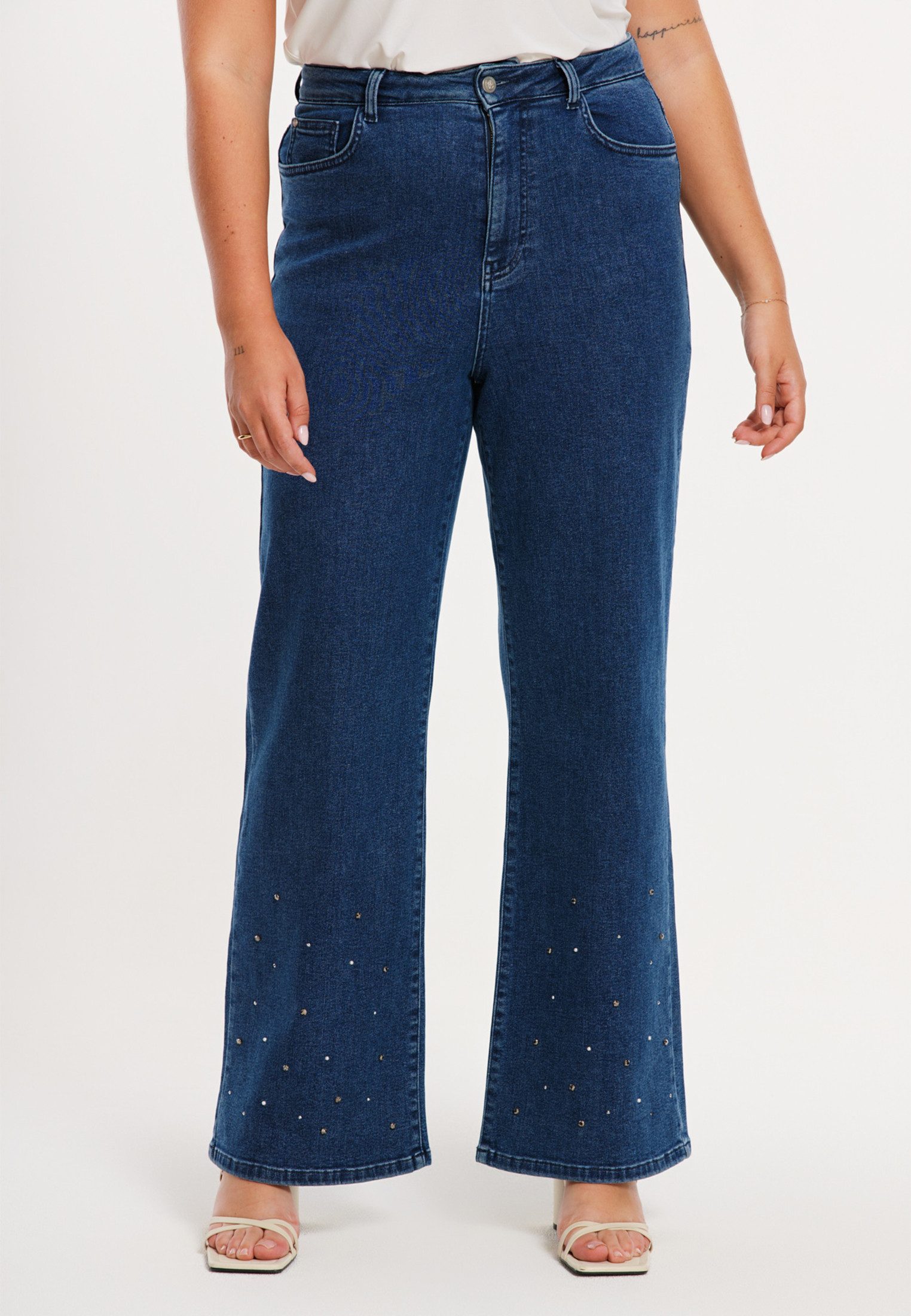 YOEK High-waist-Jeans Damen Jeans Flare Fit