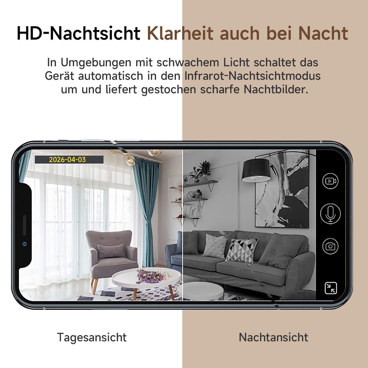 AIMAX Überwachungskamera Innen HD 1080p Wifi Mini Kamera Wlan mit Nachtsicht Bewegungserkennung (Zwei-Wege-Kommunikation/Audio,Bewegungsalarm, 128GB TF-Karte, 1-tlg., Mini Live Überwachungskamera Ideal für Haus, Vogelhaus, Nistkasten, Babyphone/Haustierkamera Innenbereich Überwachungskamera)