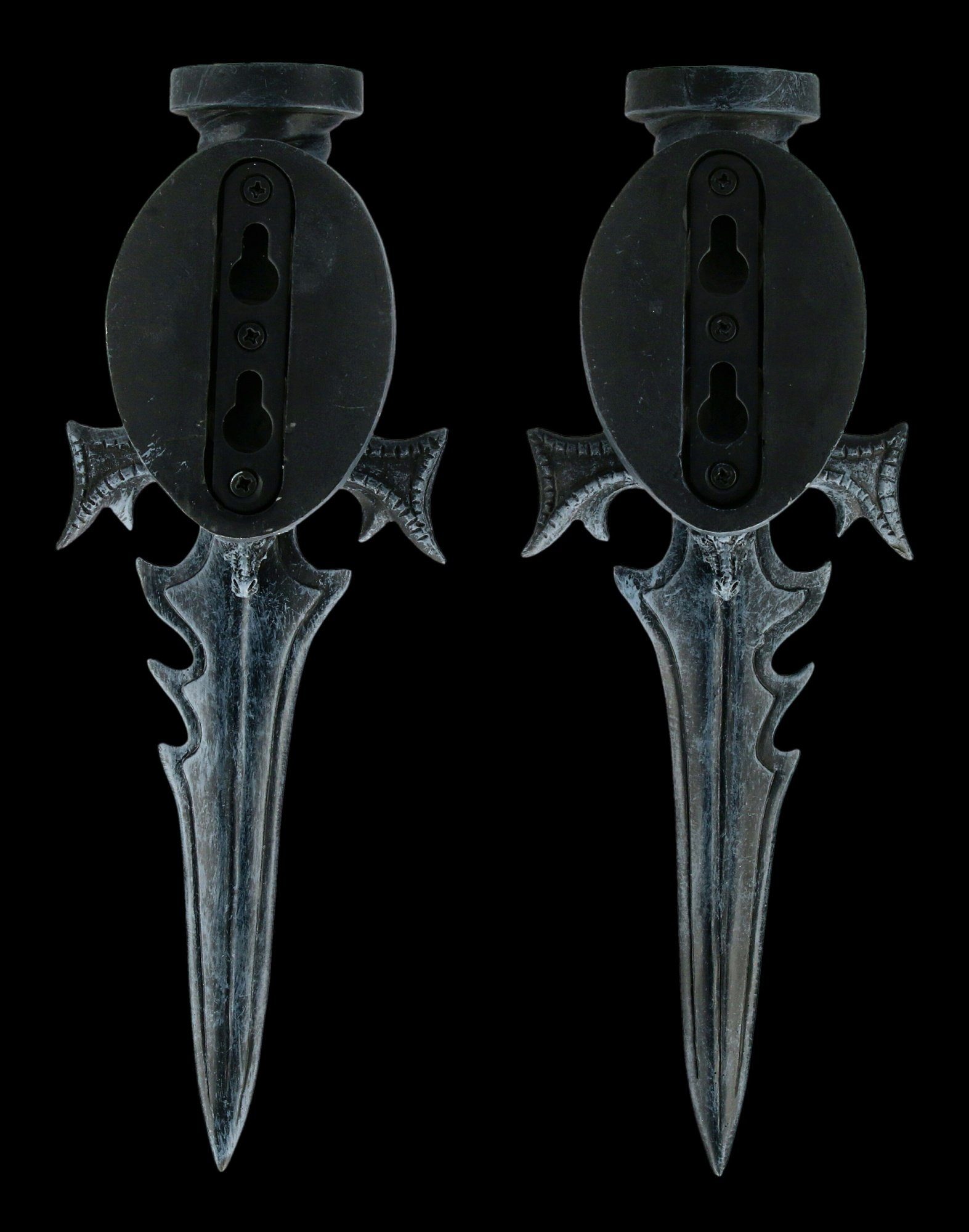 Figuren Shop GmbH Teelichthalter Wand-Teelichthalter 2er Set - Drachenklauen - Gothic Deko Drache – Bild 3 von 5
