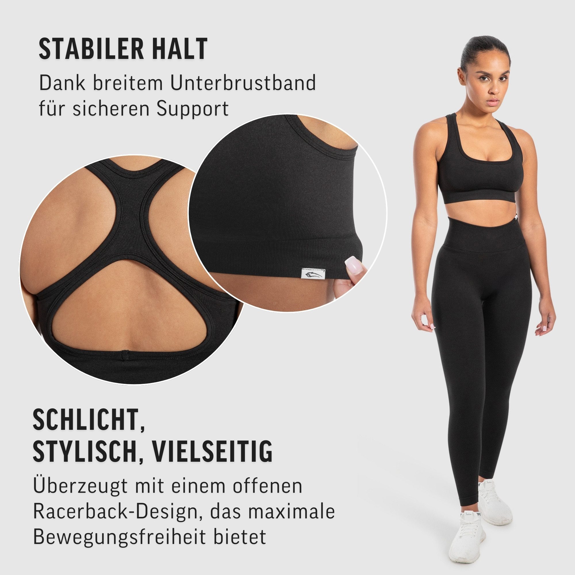 Smilodox Sport-BH Louisa, Blickdicht Rutschfester Sport Bra, Gerippter Stoff Top Shaped Fit ärmelloses Oberteil, Atmungsaktives Yoga Tank Top