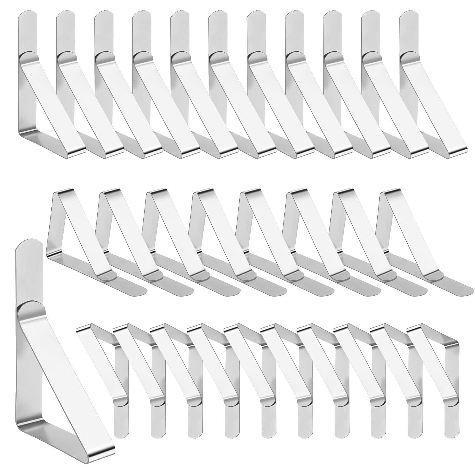 FOUORTUNATE-BEE Tischtuchklammern 30 Stück Tischtuchklammern Edelstahl, Tischdeckenklammer, (Tischabdeckungsklemmen für Innen- und draußen), tischklammern für Picknicks, Partys, Hochzeiten, Abendessen, Schulen