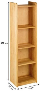 BioKinder - Das gesunde Kinderzimmer Standregal Lara, Bücherregal 160 cm mit Holztür