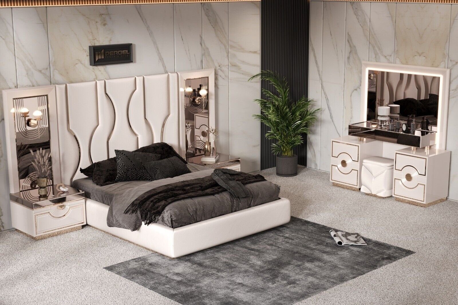 JVmoebel Schlafzimmer-Set Modern Schlafzimmer Set 5 günstig online kaufen