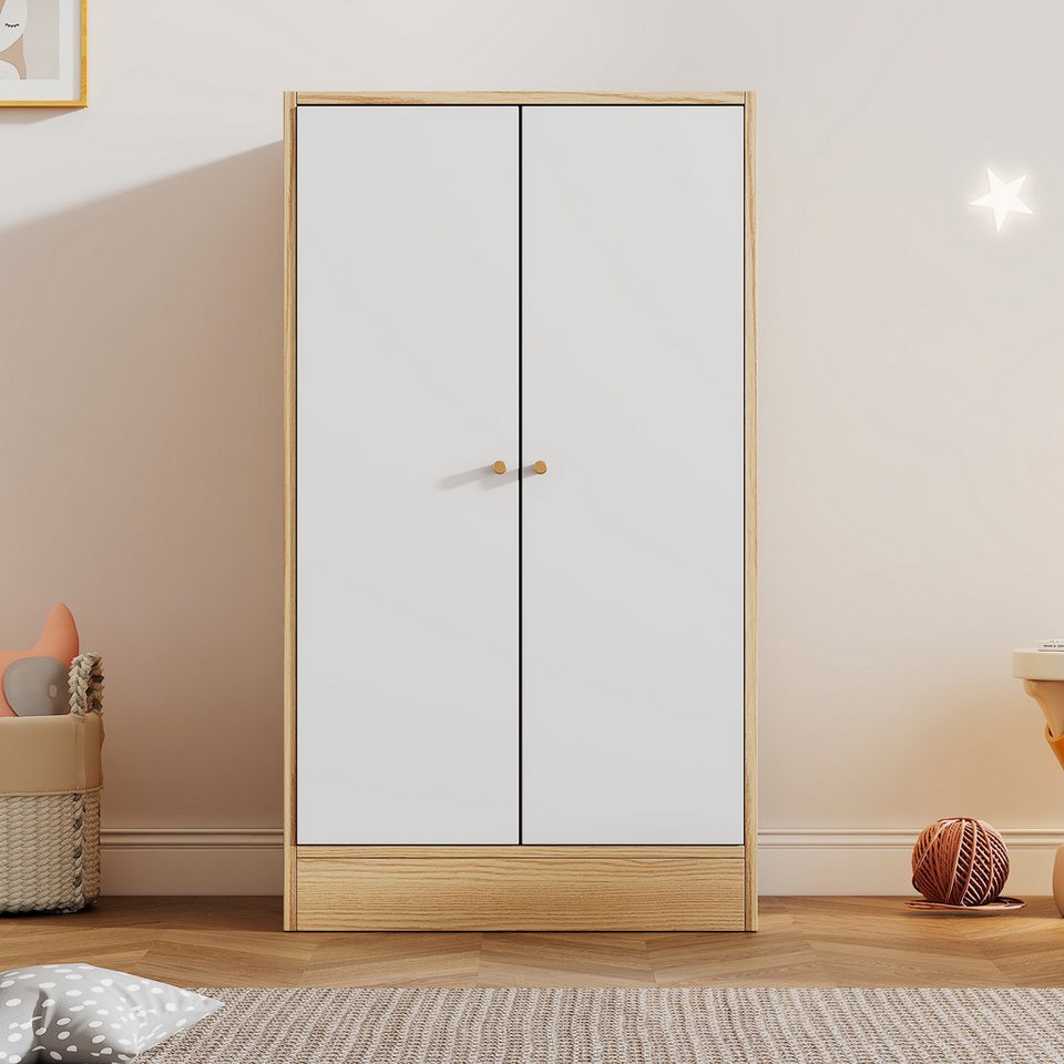 dopwii kleiderschrank kleiner kleiderschrank mit stange,2-türiger