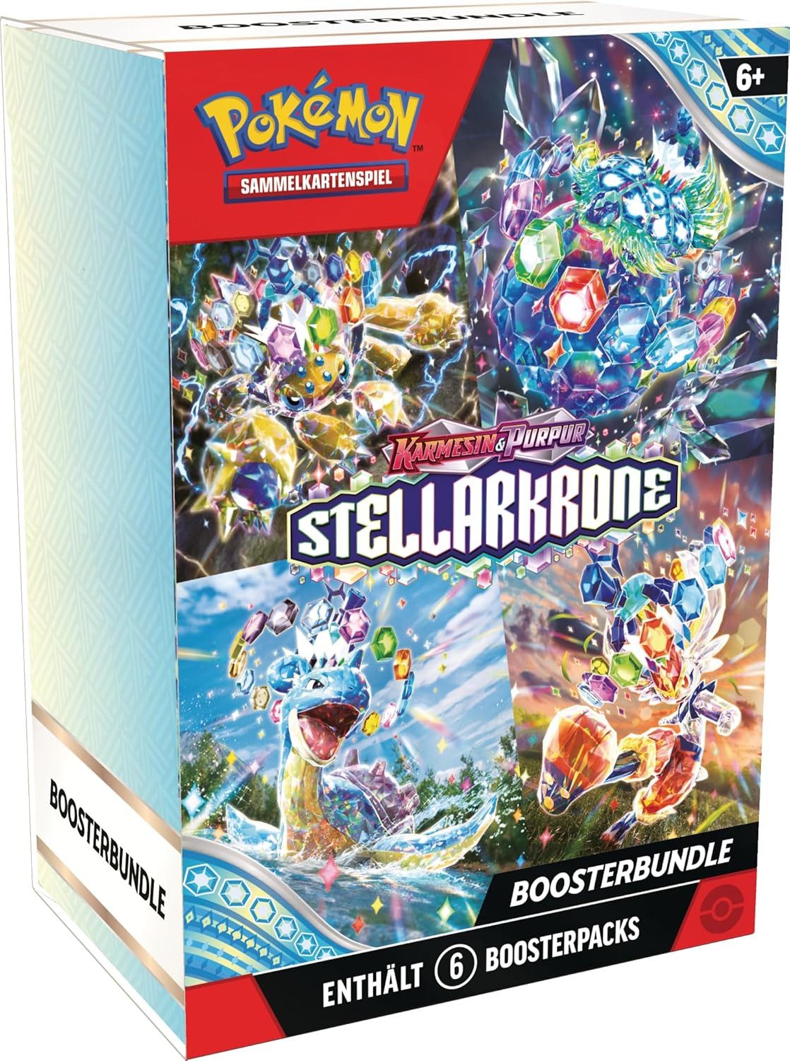 POKÉMON Sammelkarte TCG - Karmesin & Purpur: Stellarkrone Boosterbundle Deutsch, Enthält 6 Booster Packs