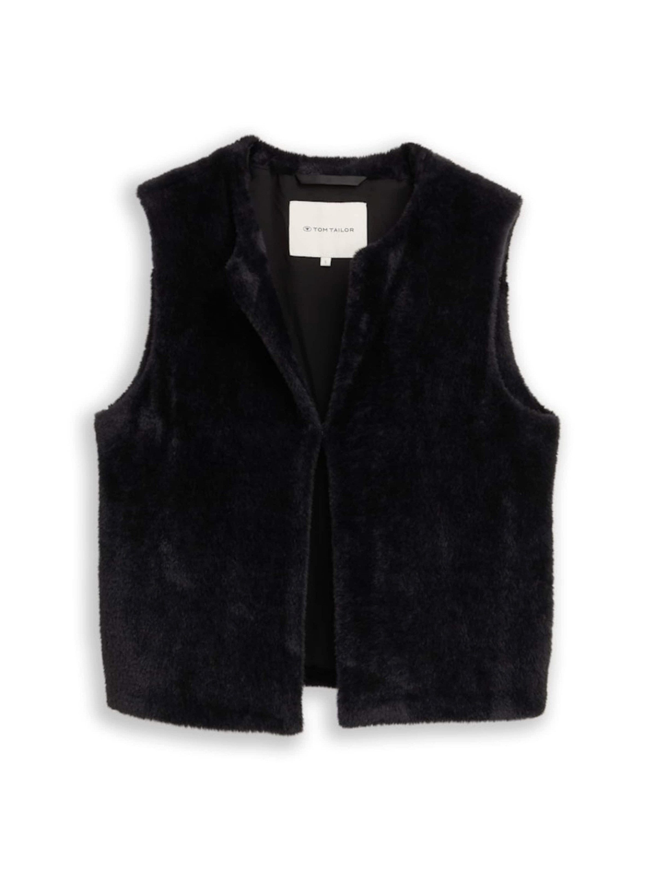 TOM TAILOR Fellimitatweste (1-tlg) Plain/ohne Details
