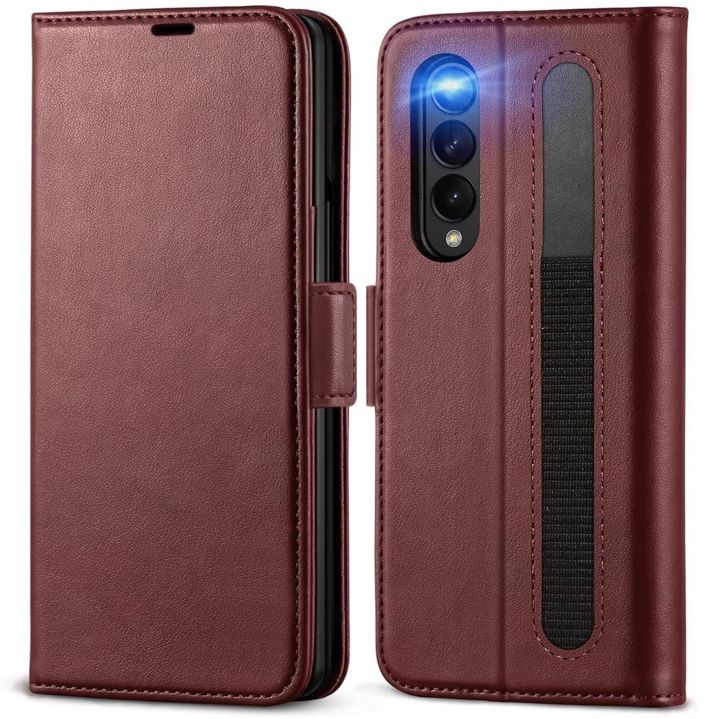 CoolGadget Handyhülle Book Case Elegance Tasche für Samsung Galaxy Z Fold 3 7,6 Zoll, Hülle Halter für Pen Flip Case für Samsung Z Fold 3 5G Schutzhülle