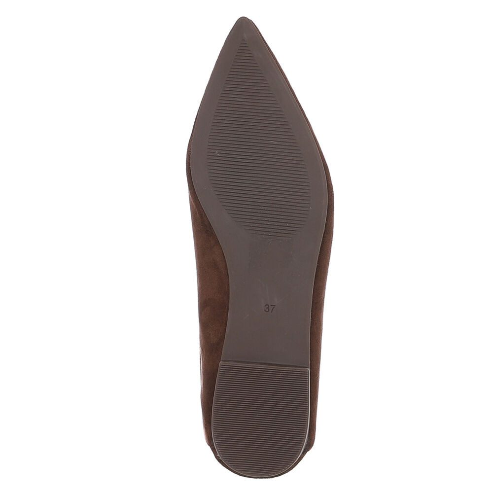 Ital-Design Damen Slipper spitz elegant ohne Verschluss Pumps (92078689) Blockabsatz Klassische Ballerinas in Braun