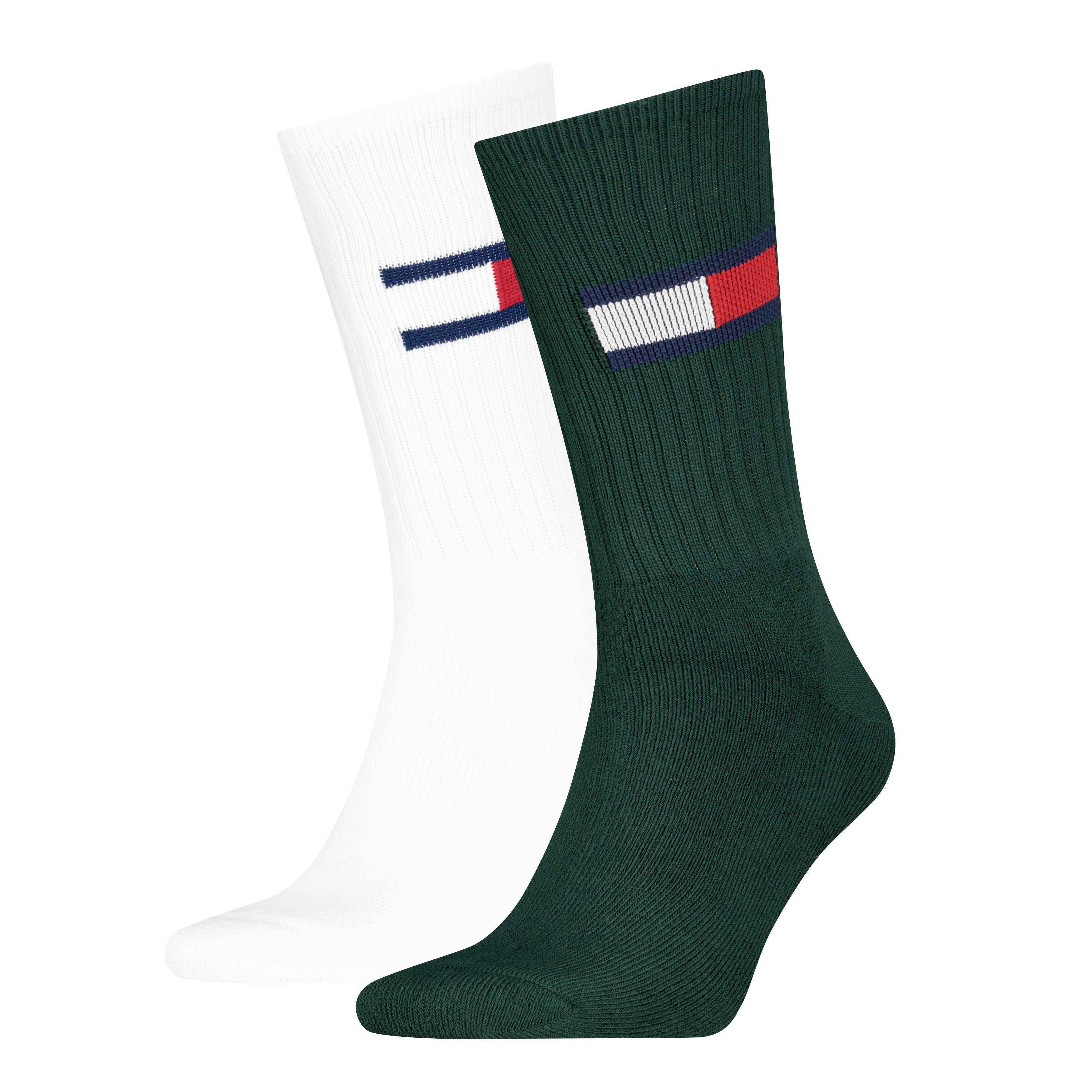 Tommy Hilfiger Socken TH UNI TJ SOCK 2P FLAG (2-Paar, 2 Paar) mit großem Logo
