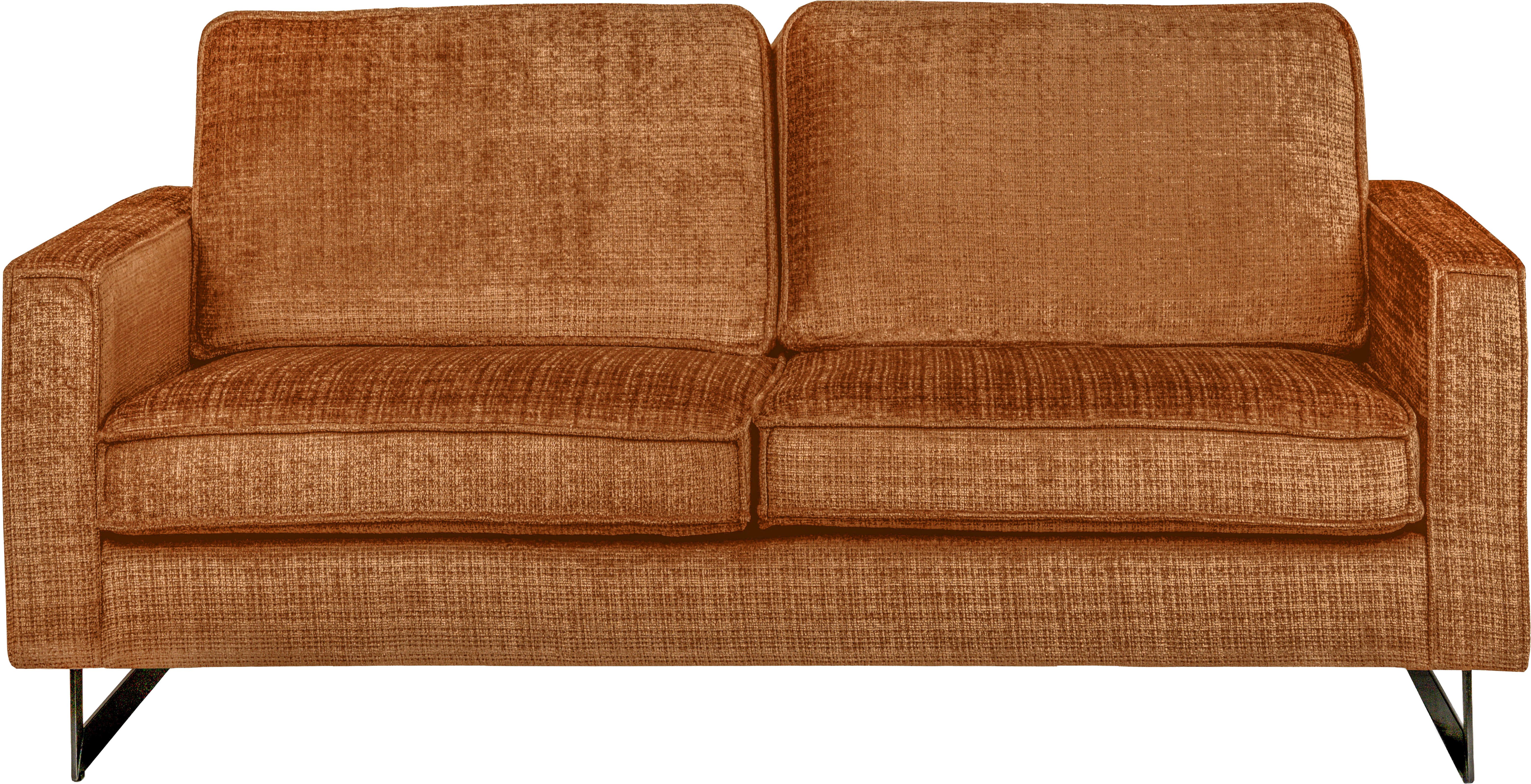 Home affaire 2-Sitzer Pinto, 166 cm, Cord, Chenille, Lederoptik, mit Keder, schwarze Metallfüße, Wellenunterfederung