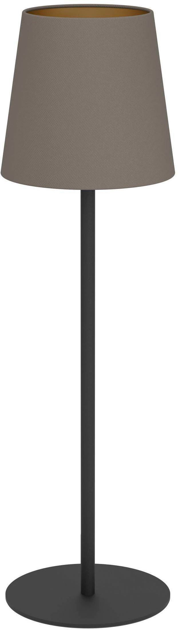 EGLO Tischleuchte Fiorana Tischlampe, Nachttischlampe, Metall und Textil, E14, Lampe, Ein-/Ausschalter, ohne Leuchtmittel, Tischleuchte - H53 x Ø15 cm - schwarz – Bild 3 von 5