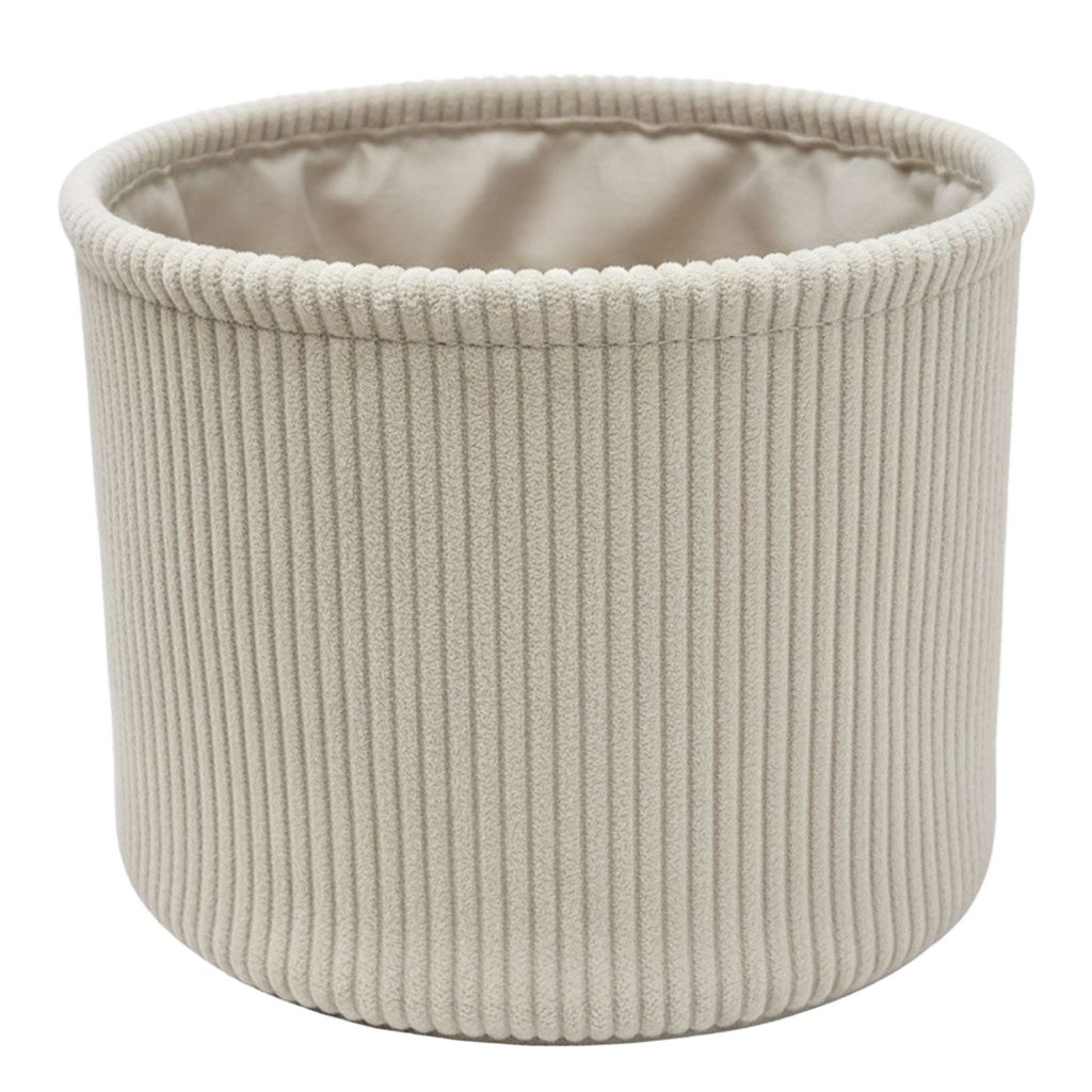 B&S Aufbewahrungskorb Korb / H 16 x Ø 22 cm / Rillenoptik / beige / Rund