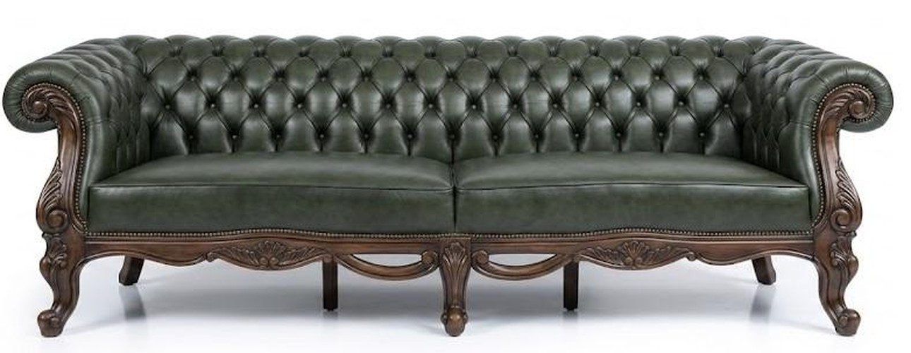 Xlmoebel Polstergarnitur Klassisches Chesterfield Sofa in Grün für stilvolles Wohnen, (1-tlg), Made in Europa