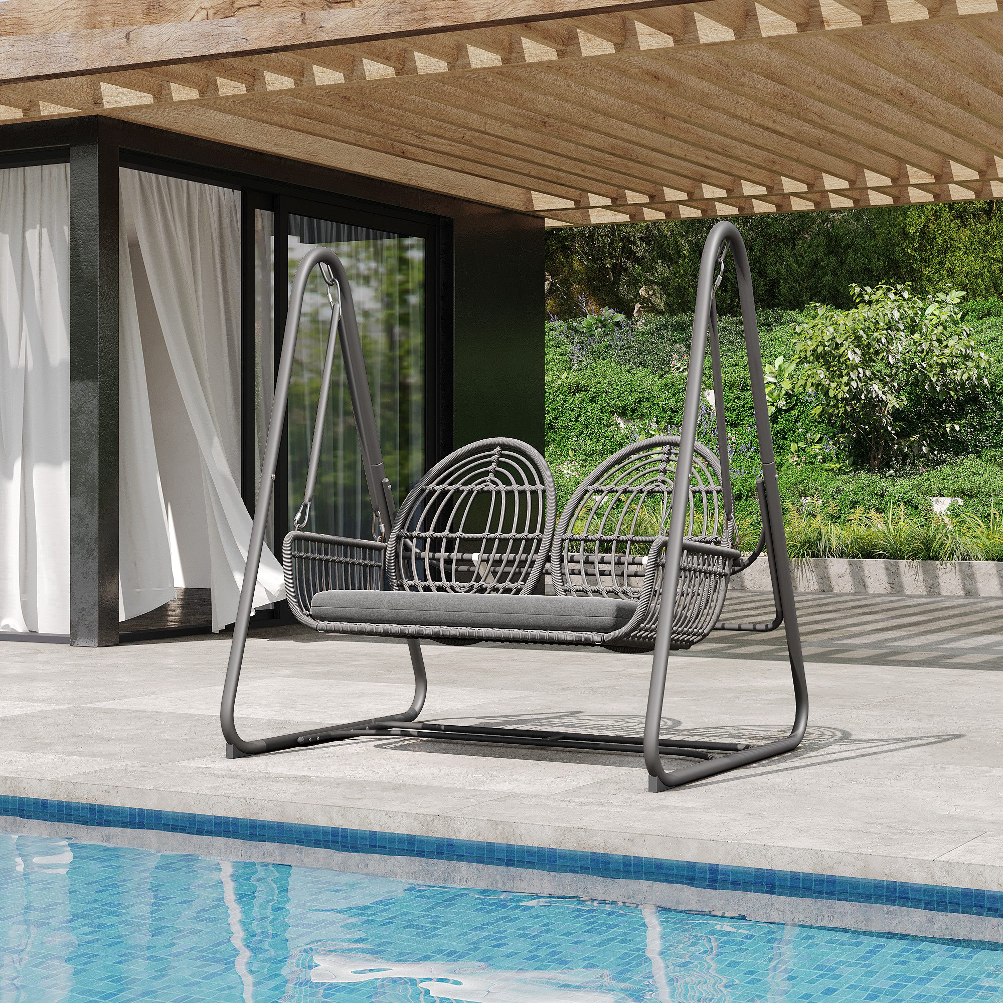 Flieks Hollywoodschaukel, 2-Sitzer, Doppelschaukel Gartenschaukel Gartenmöb günstig online kaufen