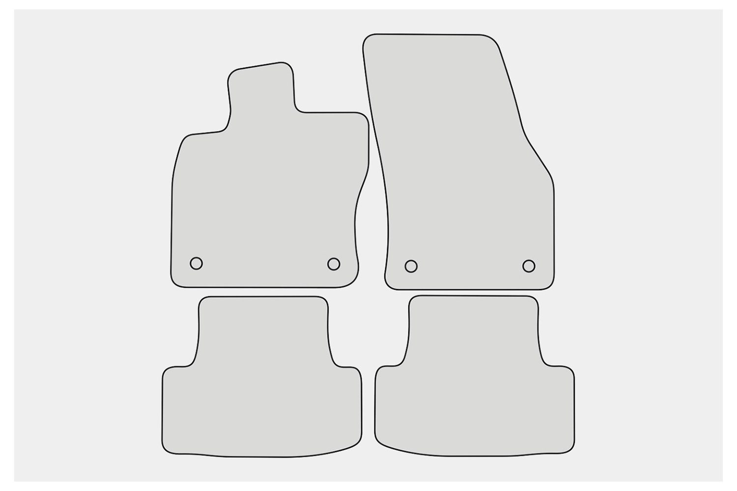 teileplus24 Auto-Fußmatten BGF455 Velours Fußmatten Rot 2016- Set mit Ateca kompatibel Seat 5FP