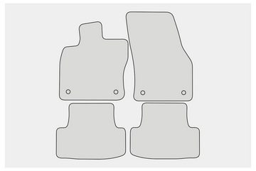 teileplus24 Auto-Fußmatten PV306 Velours Fußmatten kompatibel mit Seat Ateca 5FP Xcellence 2016-