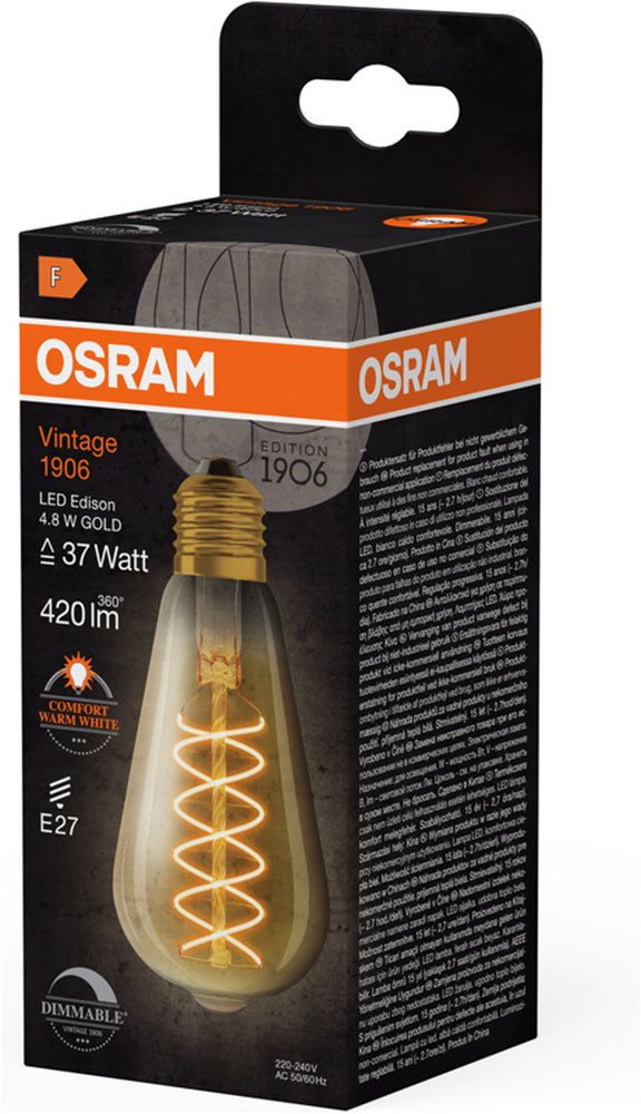 Osram LED-Filament LED-Lampen Vintage, E27, 1 St., Warmweiß
