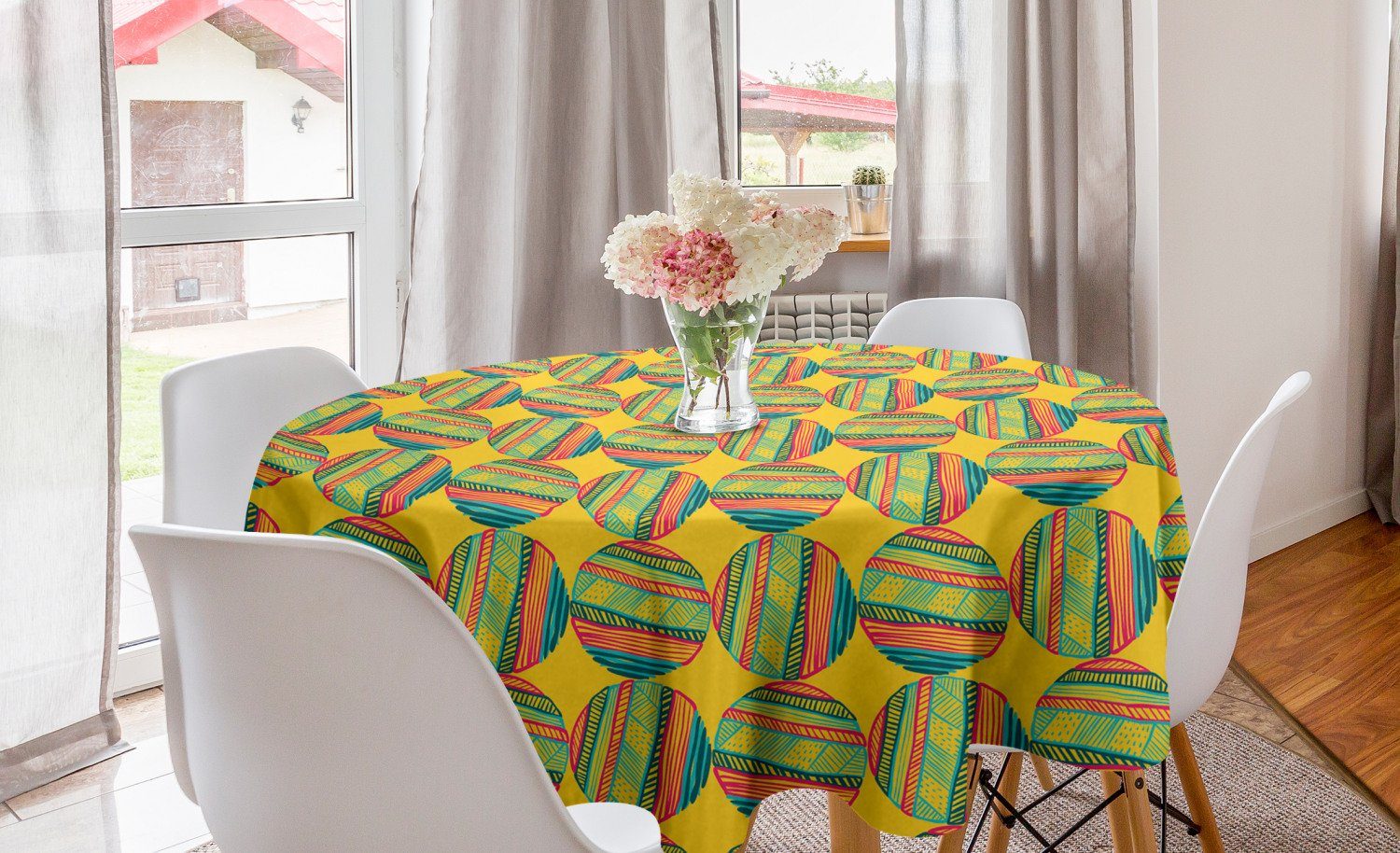 Küche Esszimmer Kreis Zier-Runde Tischdecke Zusammenfassung afrikanisch Abakuhaus für Tischdecke Abdeckung Dekoration,