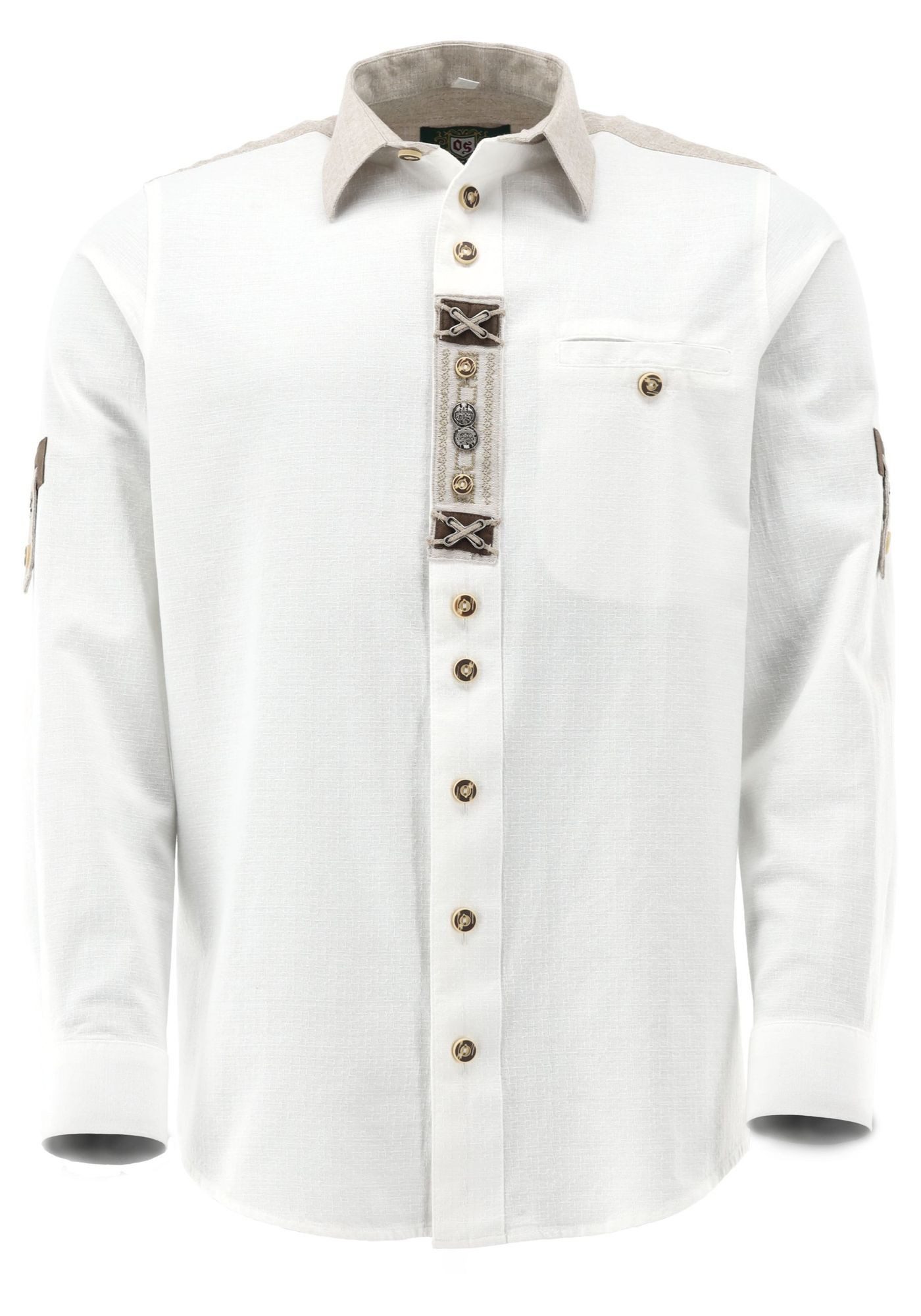 OS Trachten Trachtenhemd Qodari Regular Fit, Liegekragen, Leistentasche, Kr günstig online kaufen