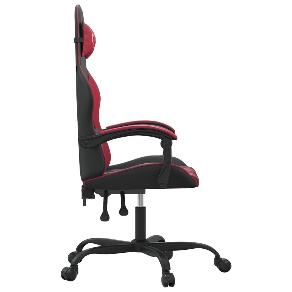 furnicato Gaming-Stuhl (1 und Drehbar Kunstleder Schwarz St) Weinrot