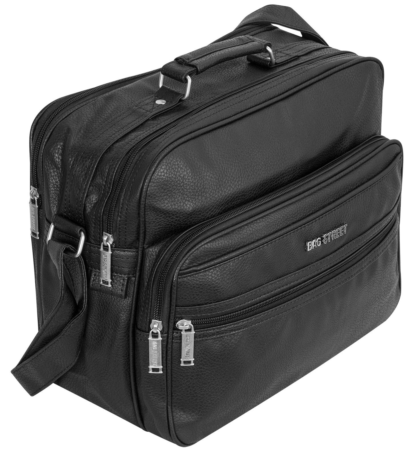 BAG STREET Umhängetasche Bag Street Herrentasche Arbeitstasche Flugbegleiter Tasche Schwarz