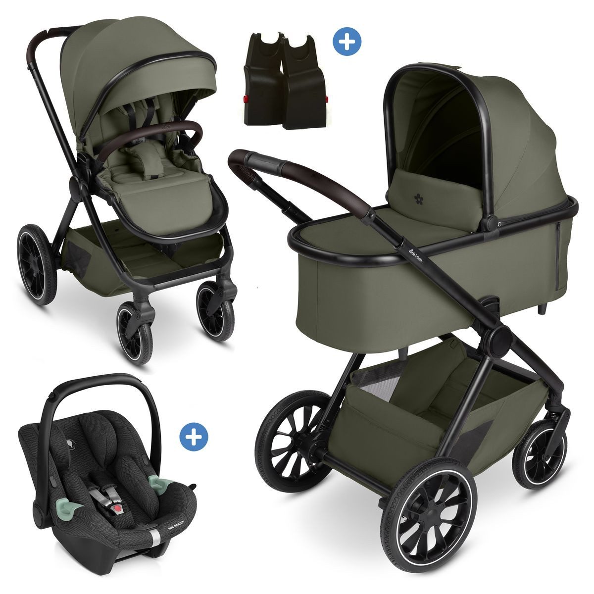 circle by ABC Design Kombi-Kinderwagen ABC Design S Three - Wheat / Bubble, 3in1 Коляски Buggy Set mit Babywanne, Babyschale & Sportsitz