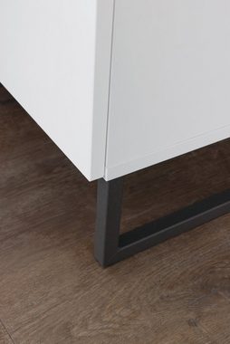 rauch Vertiko Modern by Aditio, mit Glasfront und Kufenfuß, 2 Schubladen mit Softclose-Funktion