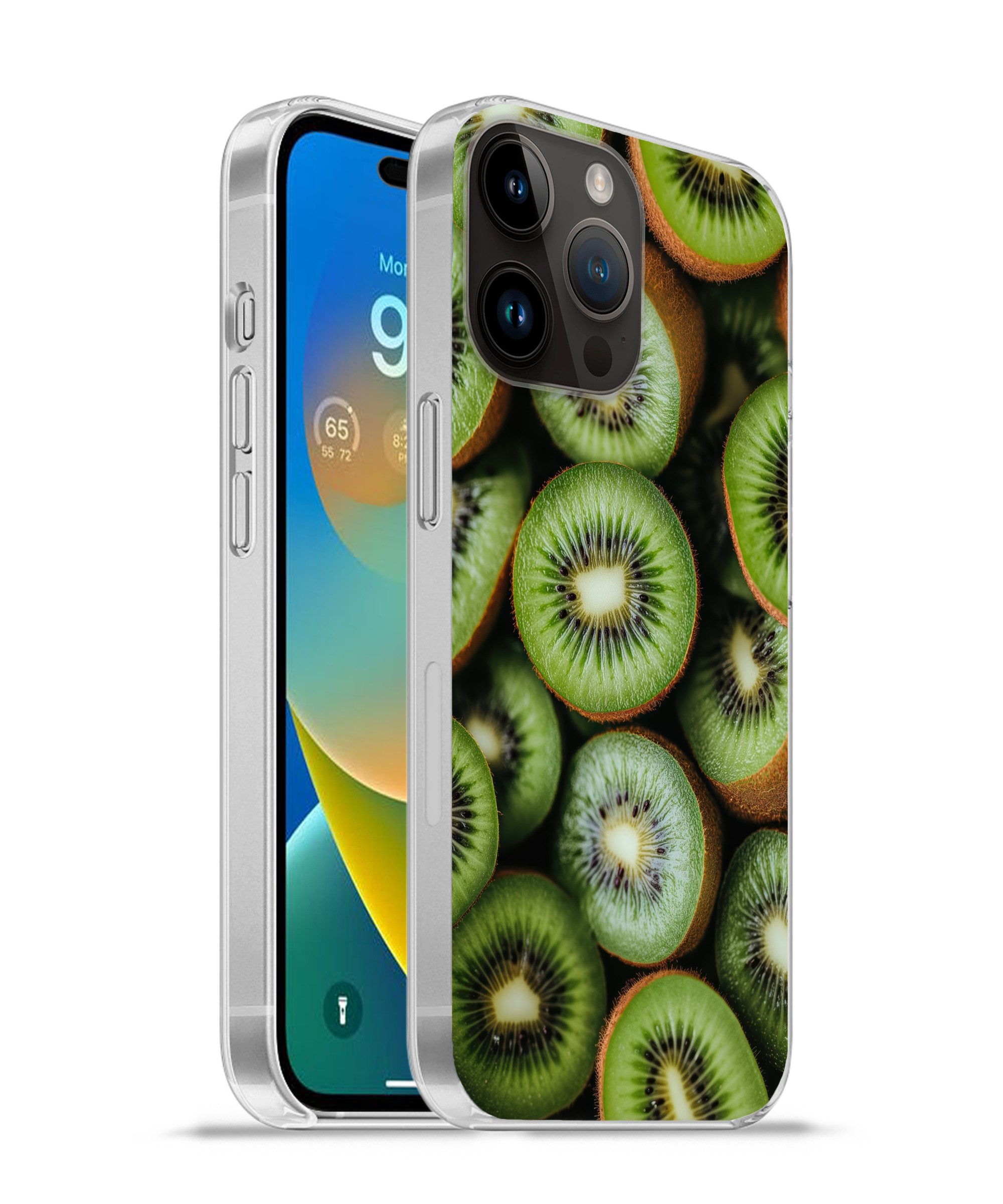 MuchoWow Handyhülle für Apple iPhone 14 Pro Kiwi - Obst - Grün, Smartphone-Bumper, Print, Handy Schutzhülle Dünn