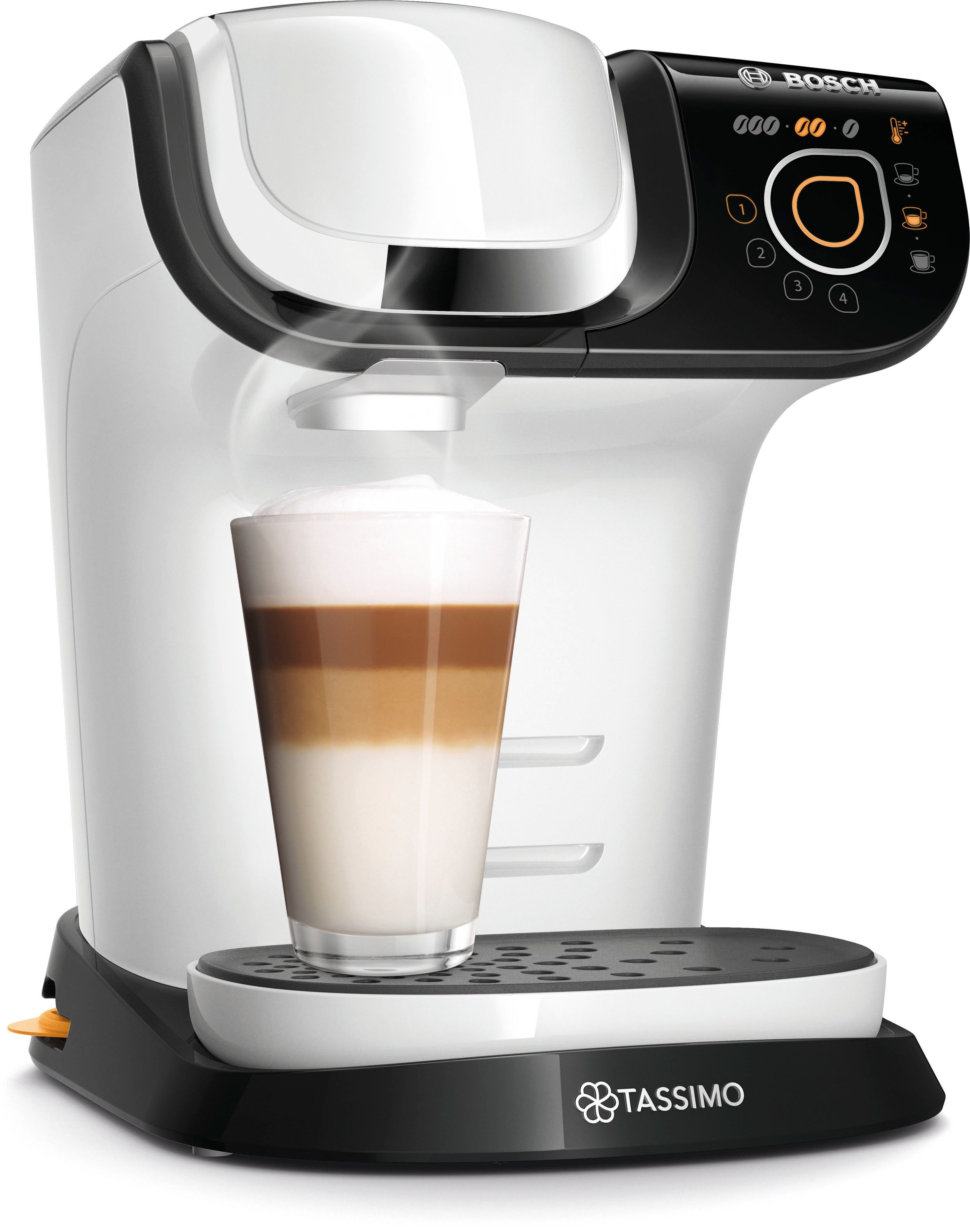 TASSIMO Kapselmaschine My Way 2 TAS6504, Personalisierung, über 70 Getränke, mit Wasserfilter, One-Touch Bedienung, Wassertank 1,3 L, weiß