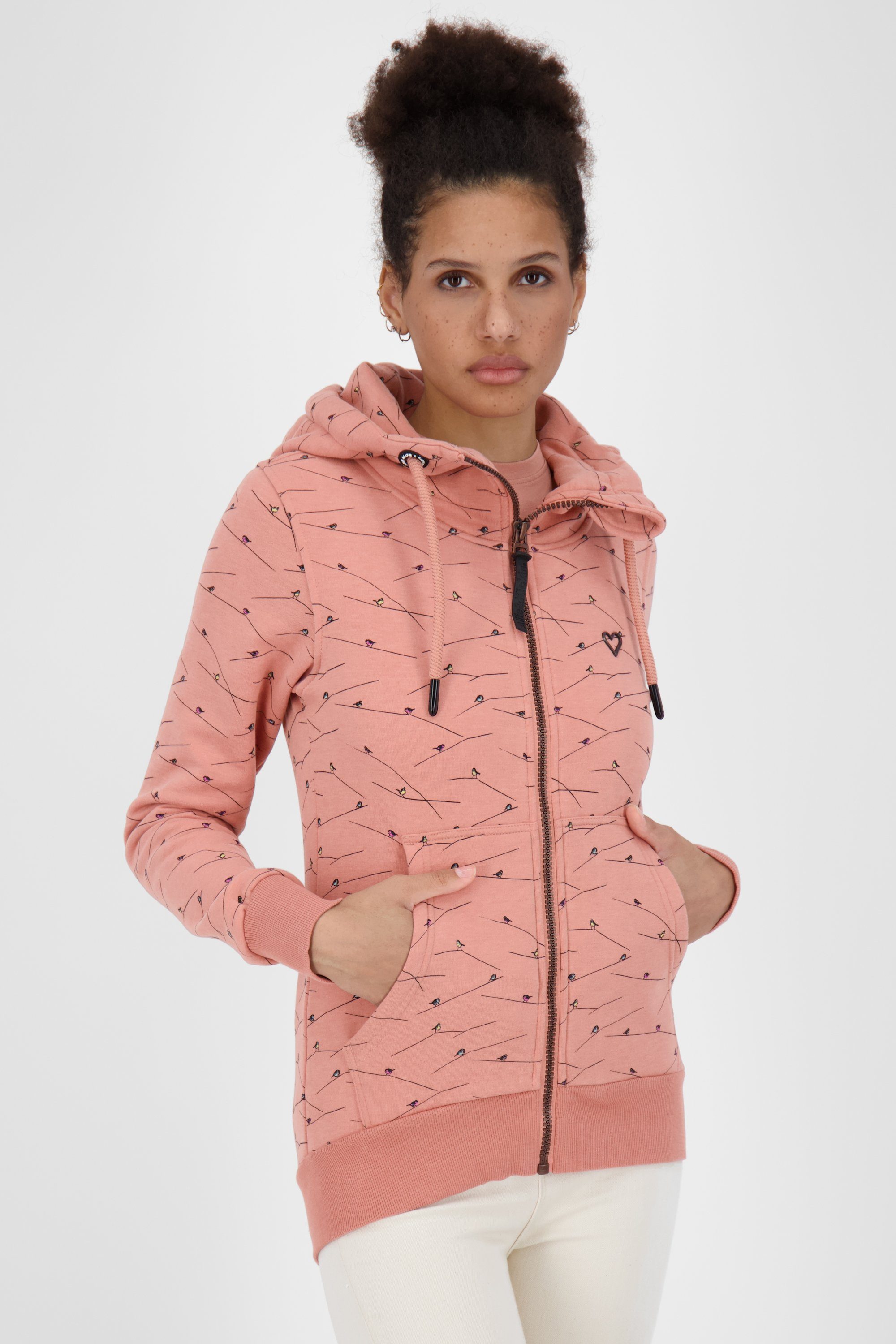 Alife & Kickin Kapuzensweatjacke YasminAK B Sweatjacket Damen Kapuzensweatjacke, Sweatjacke mahagonium melange | Zip Hoodies