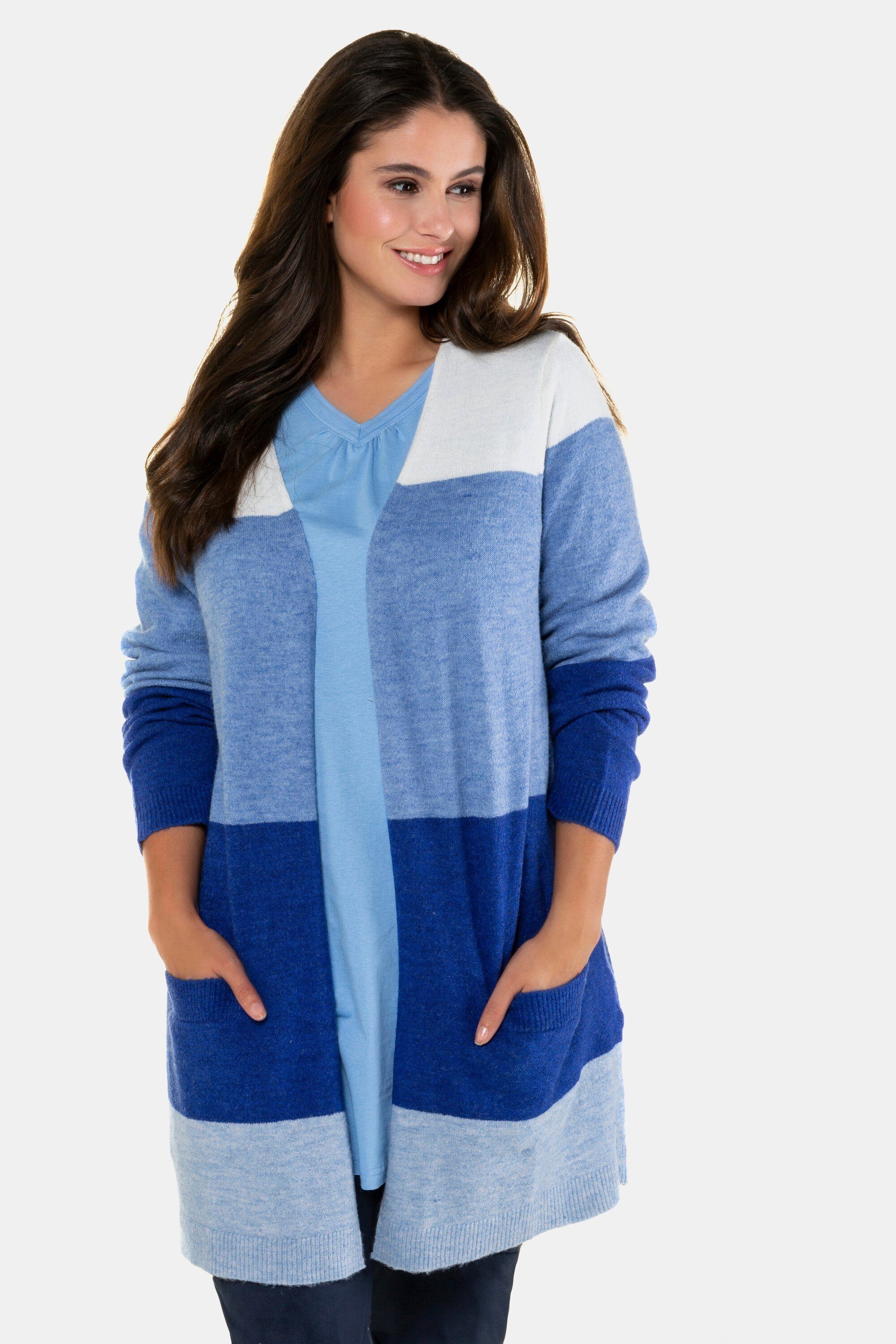 Ulla Popken Strickjacke bis 64 Long-Strickjacke Colorblocking