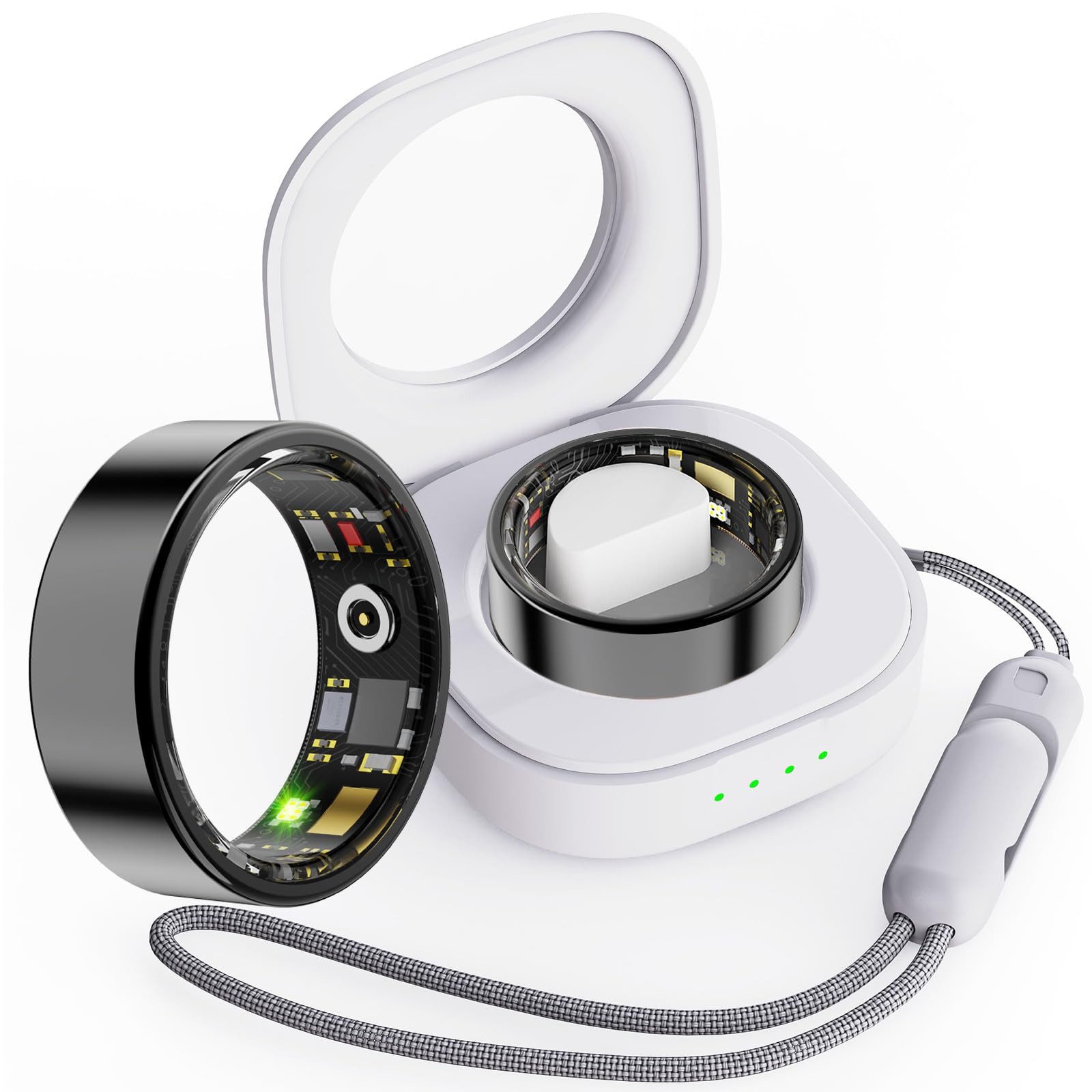 Fanttik Smart Ring Herren Damen, Smartring /Fitness Tracker/Schlaftracker Smartwatch Gesundheits Tracker Ring) Ring Pulsmesser Smartringe für Damen Fitness Ring, Aktivitätstracker Smart Ring Android iOS IP68 Wasserdicht