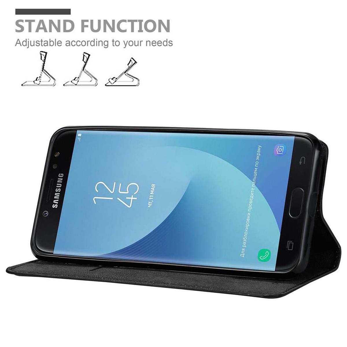 Cadorabo Handyhülle für Samsung Galaxy J7 2018 Hülle Samsung Galaxy J7 2018, Hülle Schutzhülle mit Standfunktion, Magnetverschluss und Kartenfach