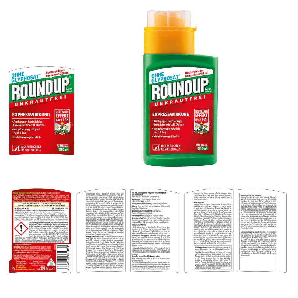 ROUNDUP Unkrautbekämpfungsmittel Roundup Unkrautfrei Express Konzentrat 250 ml