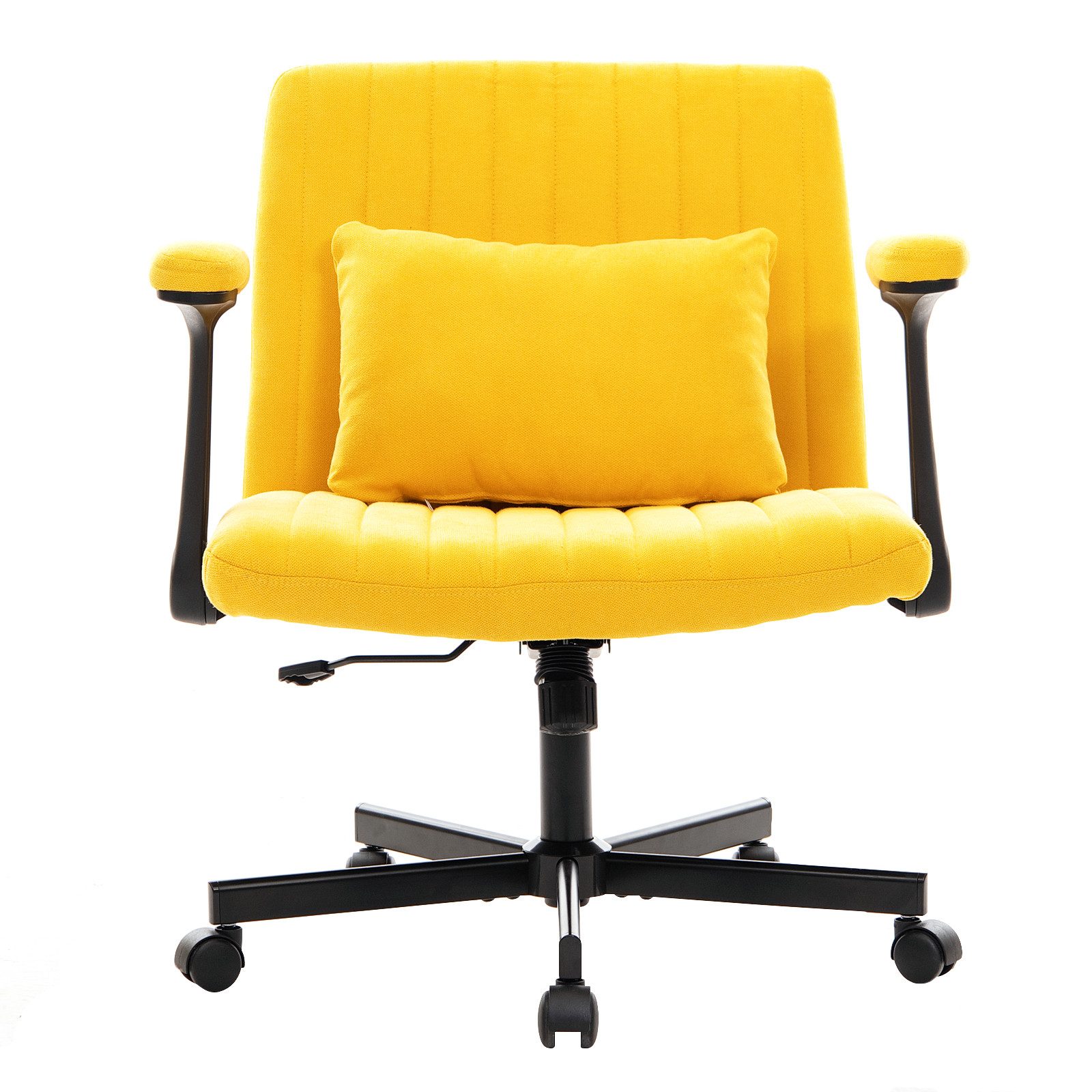 Welltin Bürostuhl Bürostuhl, Homeoffice Stuhl, höhenverstellbar, Stoff-Sitz, klappbare Armlehnen, leise Rollen, Velvet