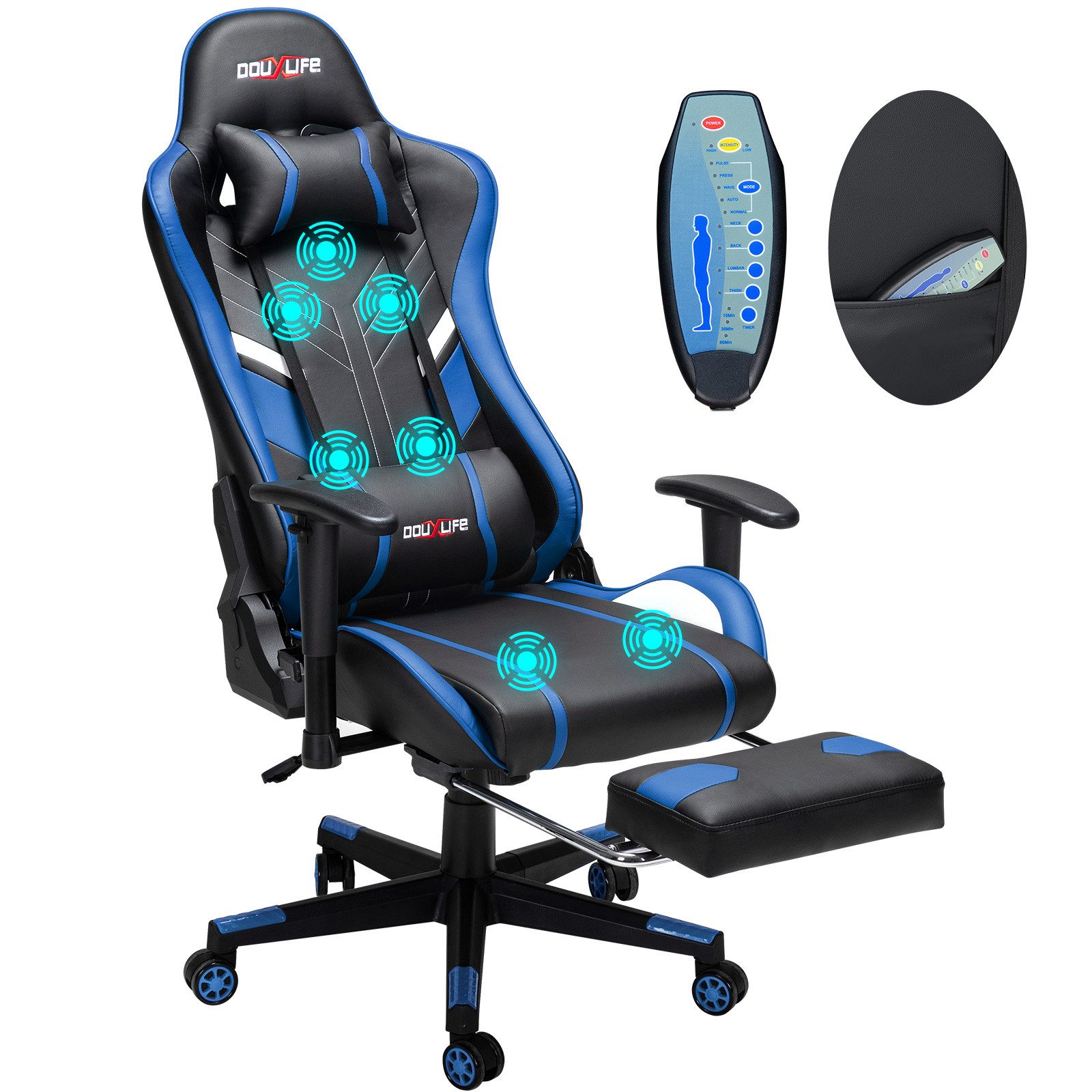 Douxlife Gaming-Stuhl (Ergonomischer Gaming Sessel mit Massagefunktion), 5 günstig online kaufen