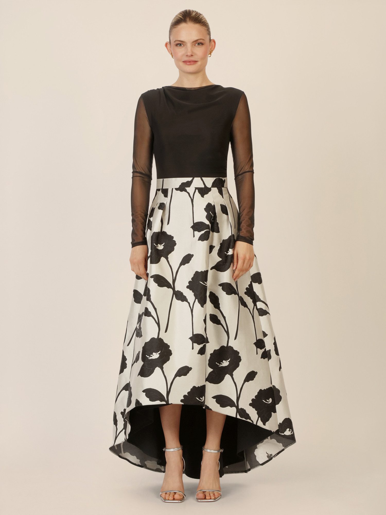 Apart Abendkleid mit floraler High-Low-Rockpartie günstig online kaufen