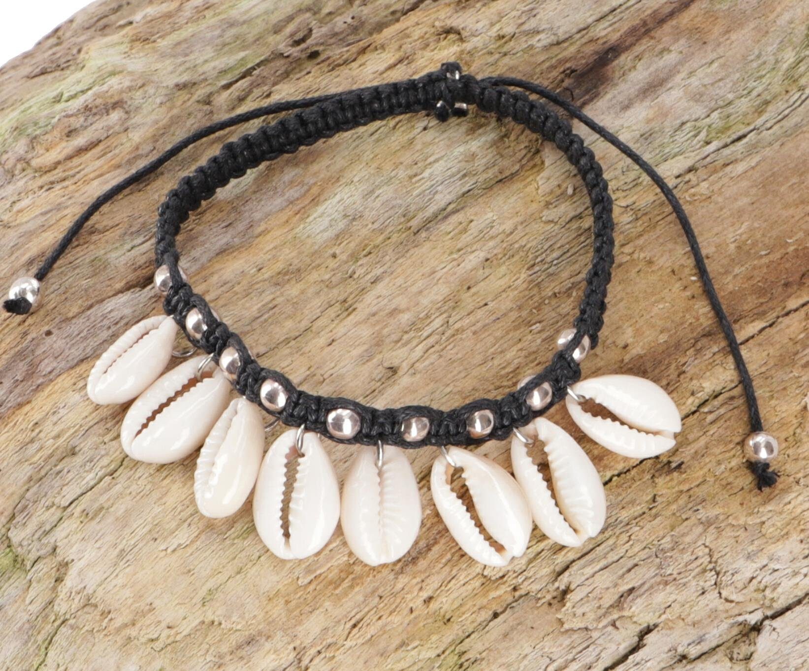 Guru-Shop Armreif Perlenarmband/Fußkettchen Kauri Schnecke,.. günstig online kaufen