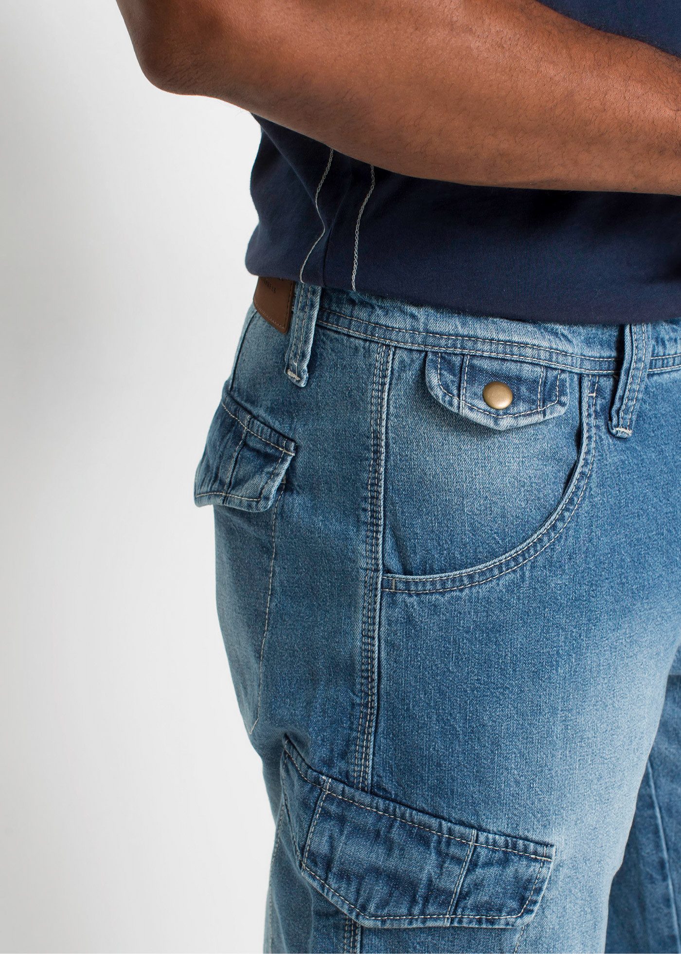 bonprix Bermudas aus Baumwolle, Relaxed Fit, im Denim-Look