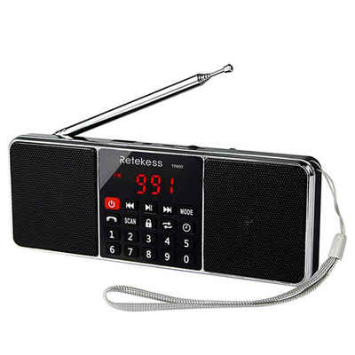 Retekess TR602 Tragbares Radio mit Bluetooth, Digital Radio mit Dual Woofer UKW-Radio (Sleep-Timer, MP3-Player, Unterstützen Sie die TF-Karte)