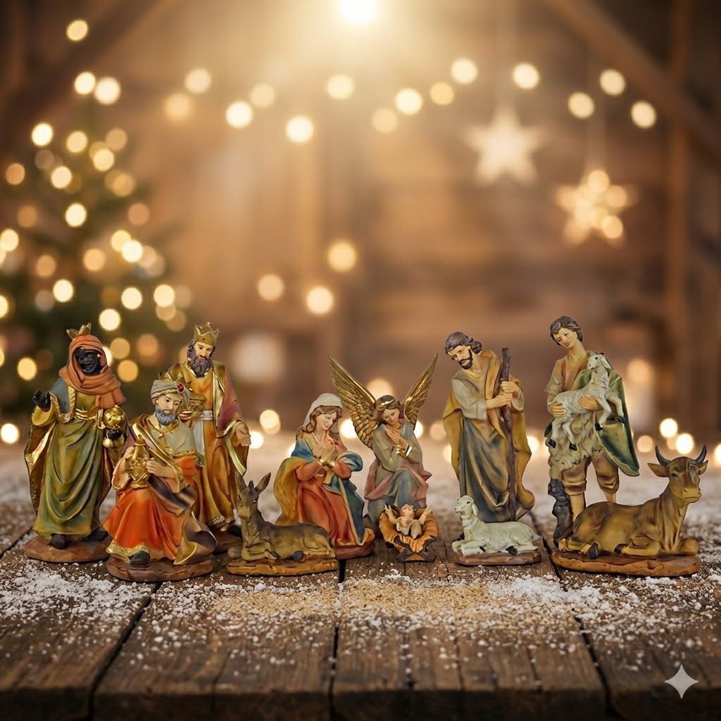 dekoprojekt Krippenfigur Exklusives Krippenfiguren-Set K 187 - Höhe ca. 30 cm - 12 tlg. (Set, 12 St., 12 tlg), Krippenfigurenset